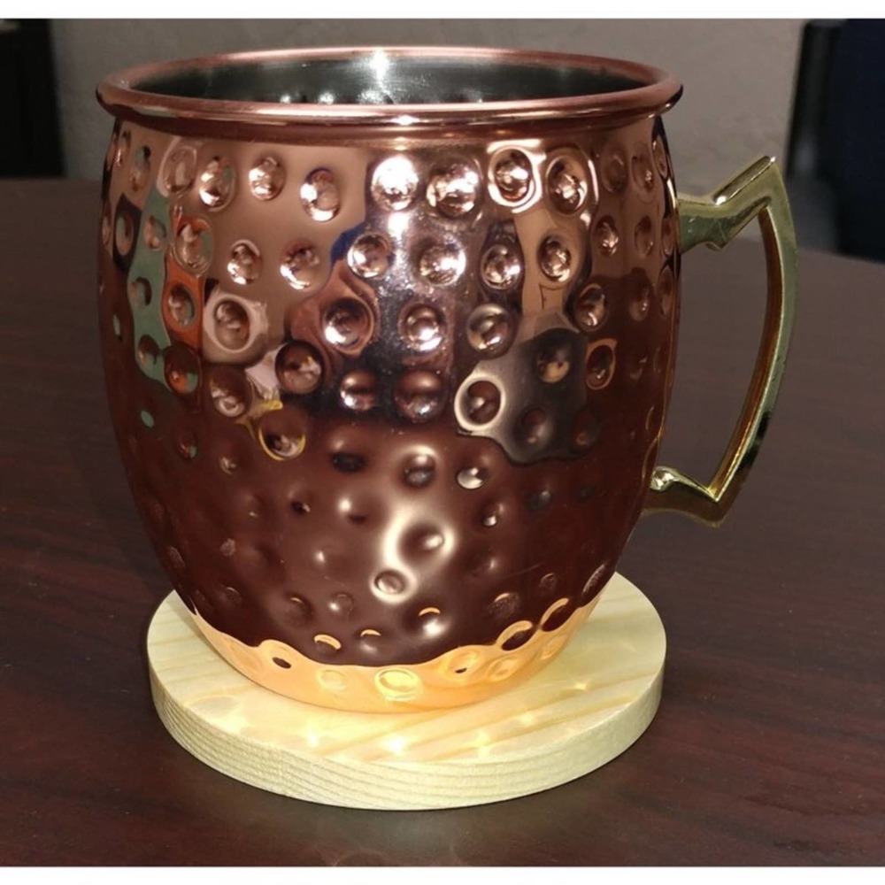 Hammered Gold tone Copper Moscow Mule Mug